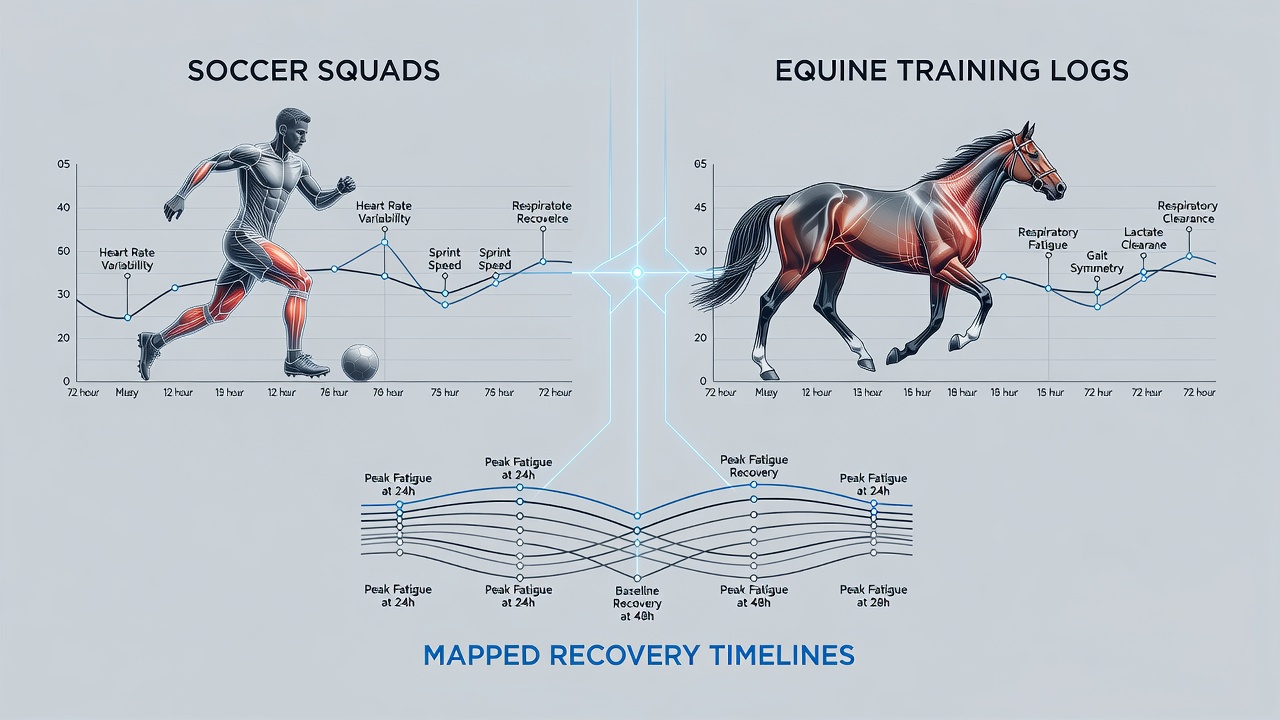 Equine training log analysis and recovery timeline charts for multi-event planning