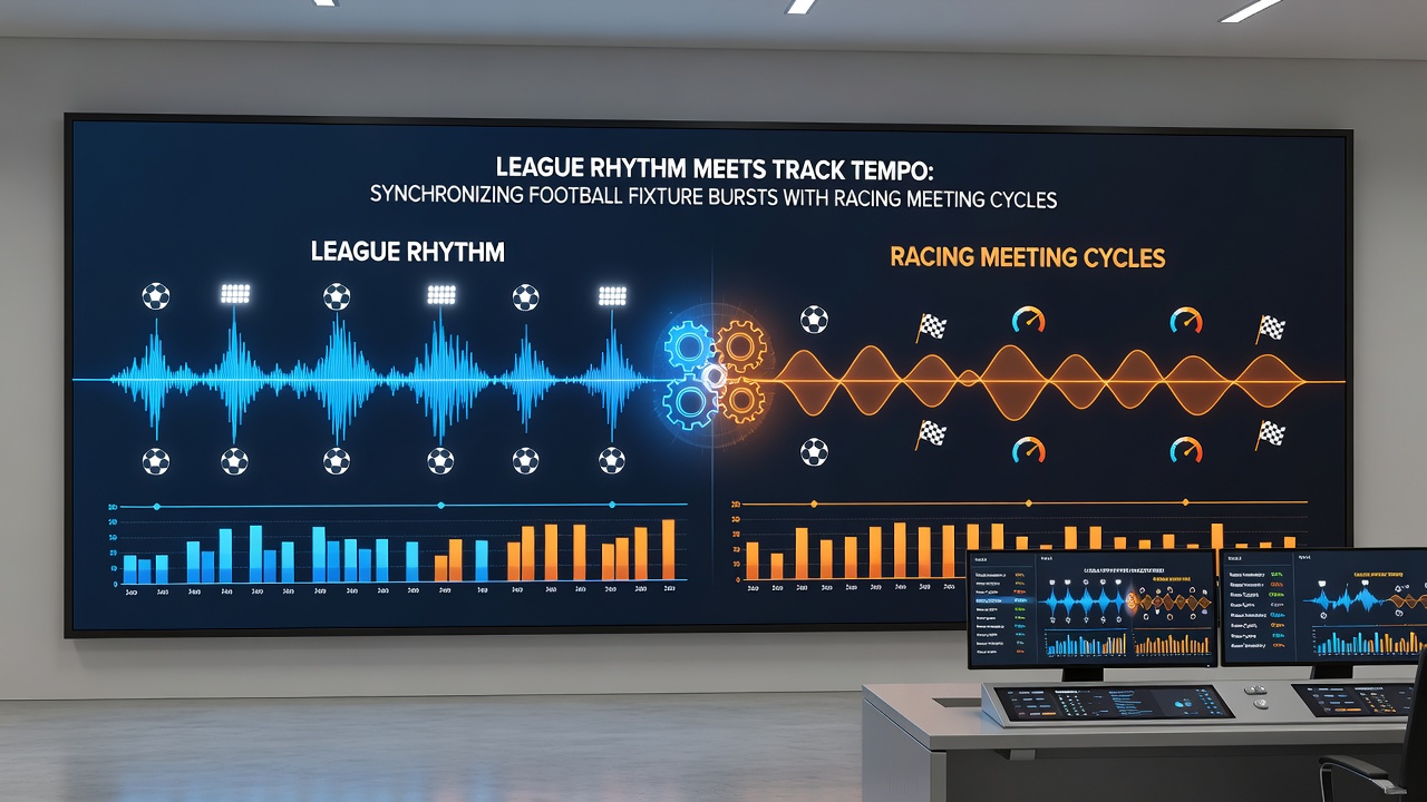 Calendar grid showing football fixtures aligned with horse racing festival dates